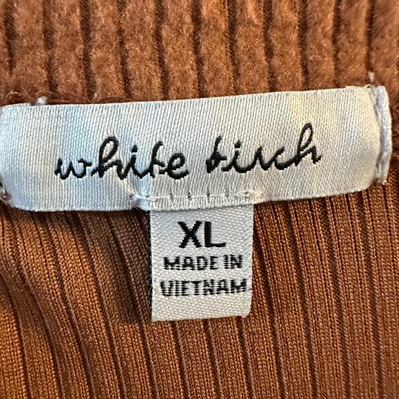 White Birch Women's Brown Henley Textured Long Sleeve Shirt Soft Size XL - Picture 3 of 7